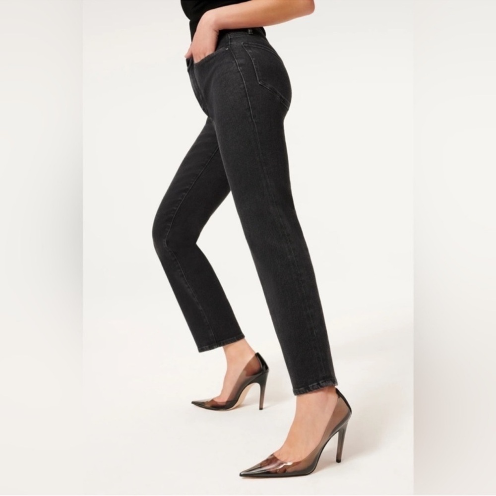 Good American Black Straight Good Legs Jeans Size 8 NWT 27.5”Inseam - Picture 3 of 11